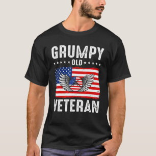 Camiseta Antiguo y gruñón veterano patriótico militar Gran 
