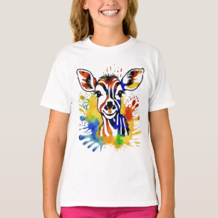 Camiseta Antílope divertido de acuarela colorido