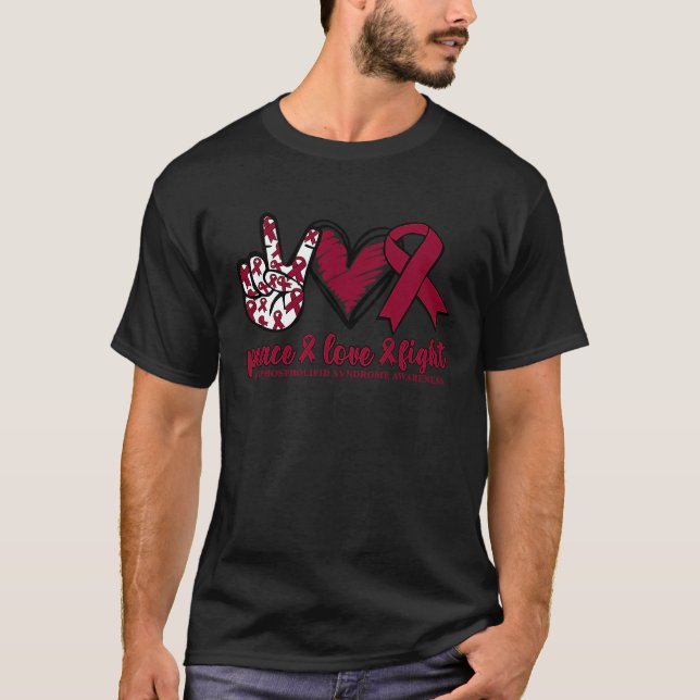 Camiseta Antiphospholipid Syndrome Burgundy Ribbon Peace Lo (Anverso)