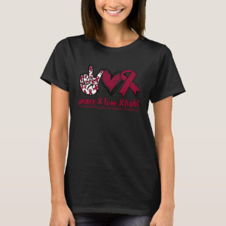 Camiseta Antiphospholipid Syndrome Burgundy Ribbon Peace Lo