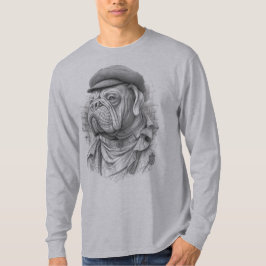Camiseta Antique Marble Bulldog Minister Statue in Flat Cap