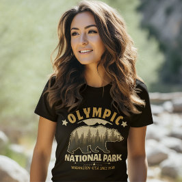 Camiseta Antique Woodland Scenery of Olympic National Park