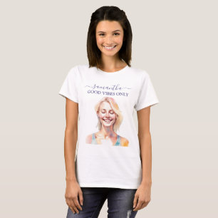 CAMISETA ANTISTRESS GOOD VIBES ONLY QUOTE RELAX CALM