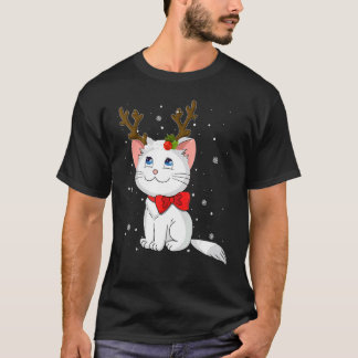Camiseta Antleras de Reno para Gatos de Navidad para Hombre