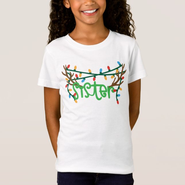 Camiseta Antlers de renos navidades | Hermana (Anverso)