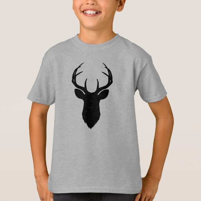 Camiseta Antómanos De Cabeza De Venado Rústico País Moderno (Anverso)