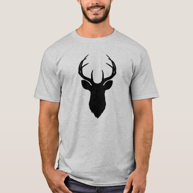 Camiseta Antómanos De Cabeza De Venado Rústico País Moderno (Anverso)