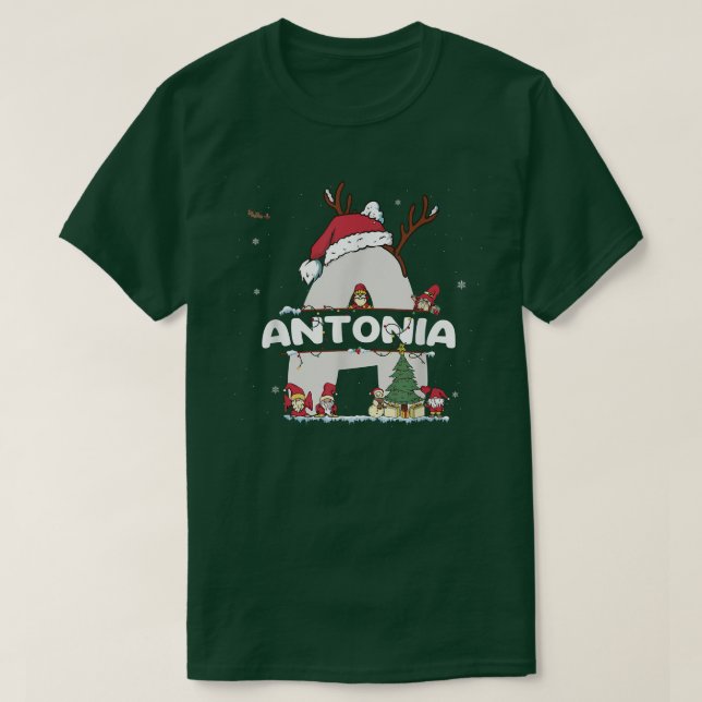 Camiseta Antonia Navidades con Antonia Nombre para navidade (Diseño del anverso)