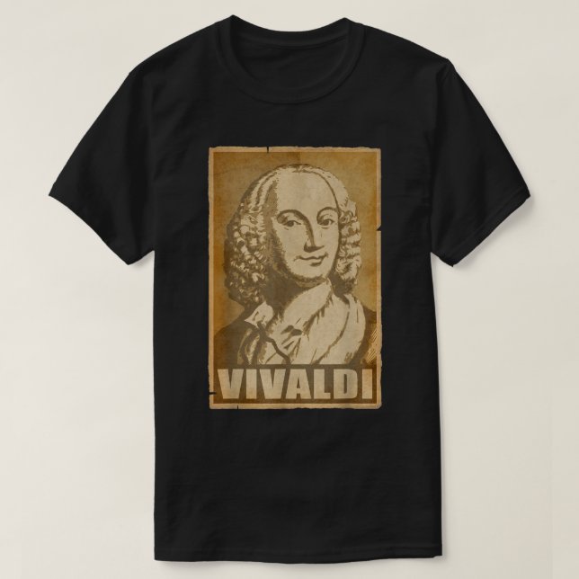 Camiseta Antonio Vivaldi Vintage Torn Poster (Diseño del anverso)