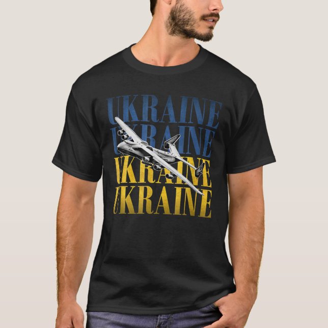 Camiseta Antonov AN 225 Cargo Jet Plane On Ukraine Flag (Anverso)