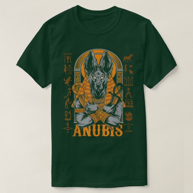 Camiseta Anubis Antiguo Egipto Jeroglífico Vintage (Diseño del anverso)