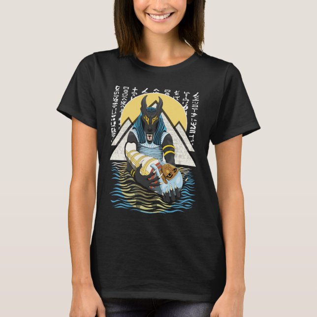 Camiseta Anubis Antiguo Ilustracion Egipcio de Dios (Anverso)