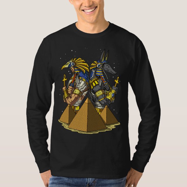 Camiseta Anubis Ra Egyptian Gods Antiguas Pyramids Mytholog (Anverso)