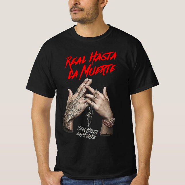 Camiseta Anuel AA Real Hasta La Muerte Moda Masculina (Anverso)