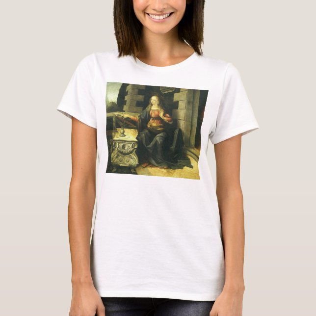 Camiseta Anunciación del Señor por Leonardo da Vinci (Anverso)