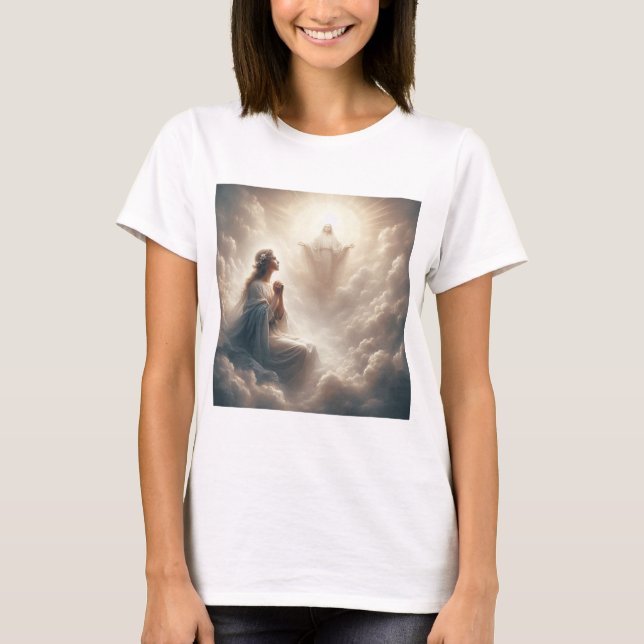 Camiseta Anunciación Divina: Virgen y Bendición Celestial (Anverso)
