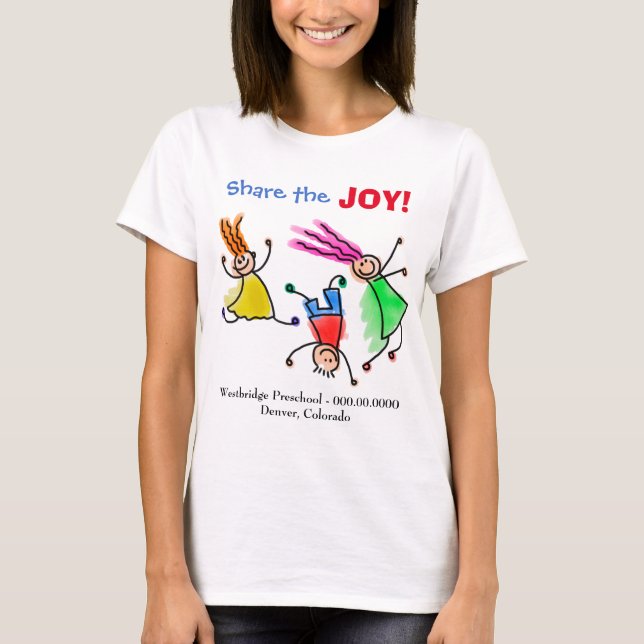 Camiseta Anuncio alegre de los niños (Anverso)