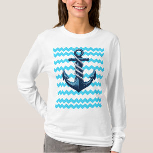 Camiseta Anuncio azul con olas azules