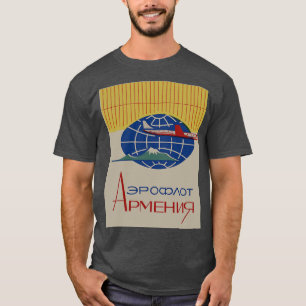 Camiseta Anuncio de Aeroflot Armenia con Ararat en ruso