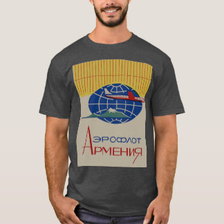 Camiseta Anuncio de Aeroflot Armenia con Ararat en ruso
