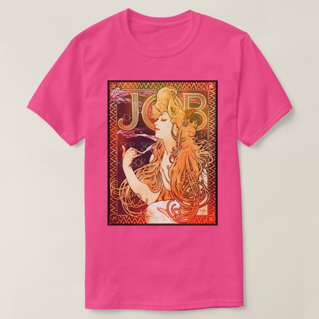Camiseta Anuncio de Alphonse Mucha JOB para cigarrillos (Diseño del anverso)