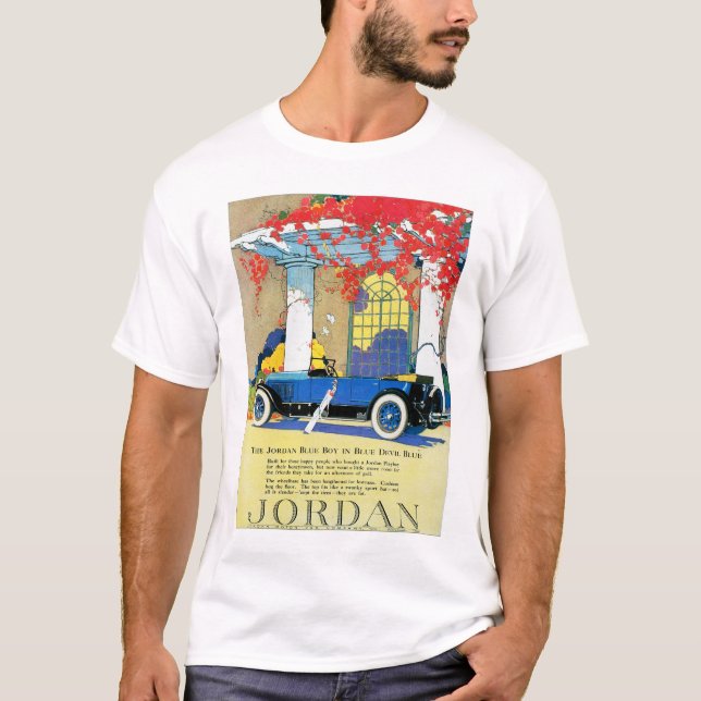 Camiseta Anuncio de Automóvil Azul Vintage (Anverso)