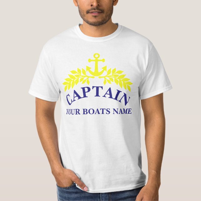 Camiseta Anuncio de barcos con capitán de barco (Anverso)