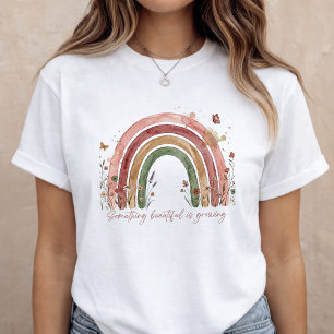 Camiseta Anuncio de Bebé Arcoíris Revelación de Embarazo