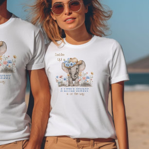 Camiseta Anuncio de bebé elefante vaquero boho