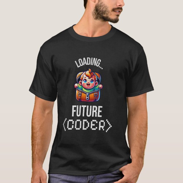 Camiseta Anuncio de Bebé Programador de Código (Anverso)