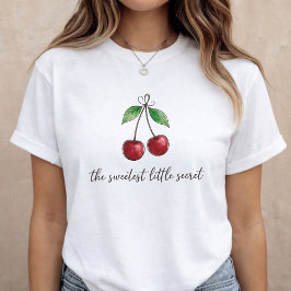 Camiseta Anuncio de Bebé Revelación de Embarazo Cereza Dulc