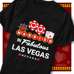 Camiseta Anuncio de Boda en Las Vegas Pareja Casada