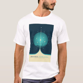 Camiseta Anuncio de ciencia ficción, reloj atómico azul, es