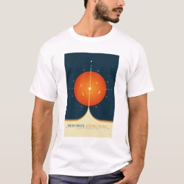 Camiseta Anuncio de ciencia ficción, reloj atómico Naranja,