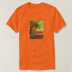 Camiseta Anuncio de Cognac Art Nouveau con Pavo Real