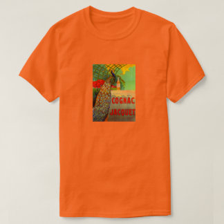 Camiseta Anuncio de Cognac Art Nouveau con Pavo Real