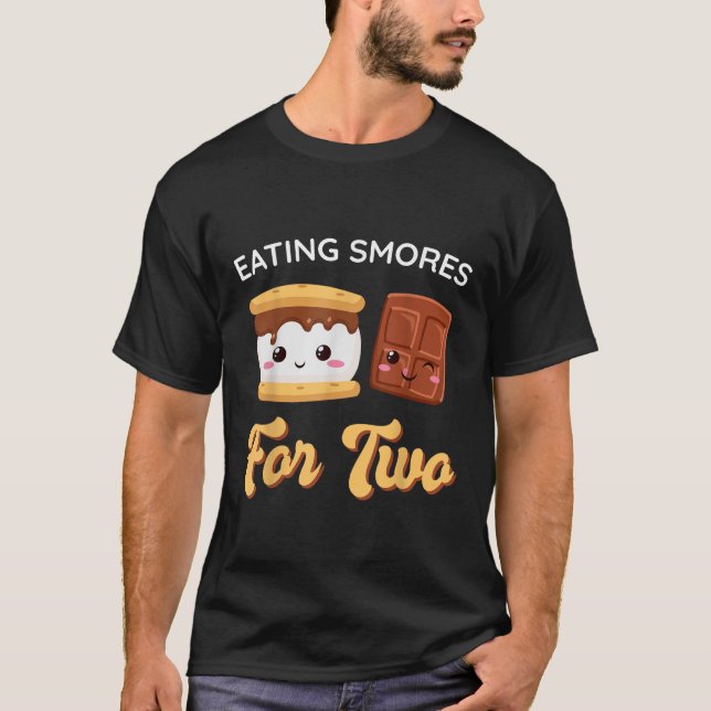 Camiseta Anuncio de embarazo comiendo smores kawaii para do (Anverso)