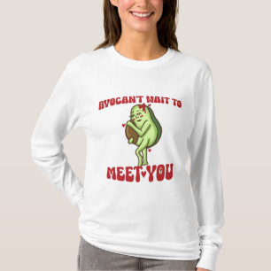 Camiseta Anuncio de embarazo con aguacate puntero