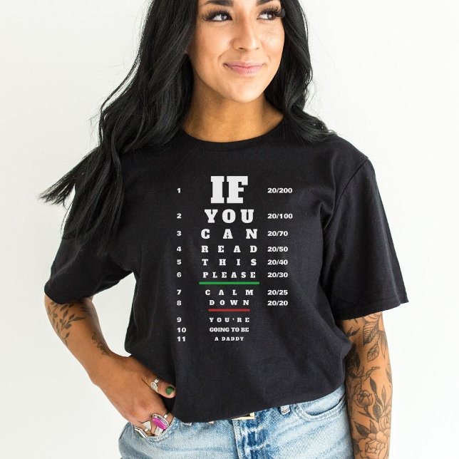Camiseta Anuncio de Embarazo con Tabla de Ojos para Esposo  (Subido por el creador)