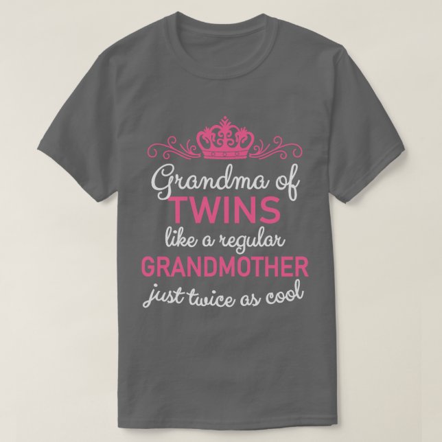 Camiseta Anuncio de embarazo de abuela de la abuela gemela (Diseño del anverso)