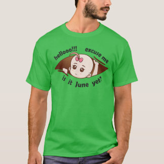 Camiseta Anuncio de Embarazo de Bebé Niña que nacerá en Jun