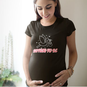 Camiseta Anuncio de Embarazo de Cigüeña Futura Mamá