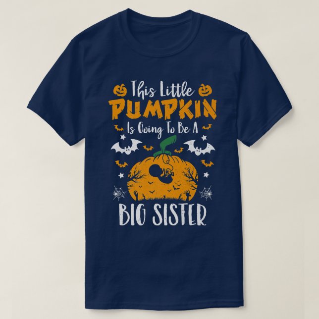 Camiseta Anuncio de embarazo de Halloween con calabaza de l (Diseño del anverso)