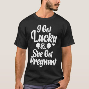 Camiseta Anuncio de Embarazo de Pareja Afortunada Día de Sa
