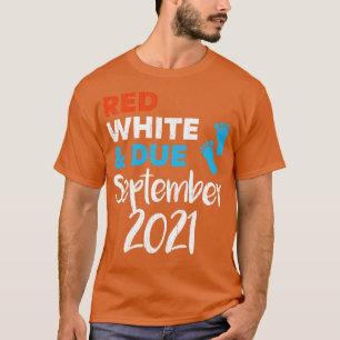 Camiseta Anuncio de embarazo de septiembre de 2021 en blanc