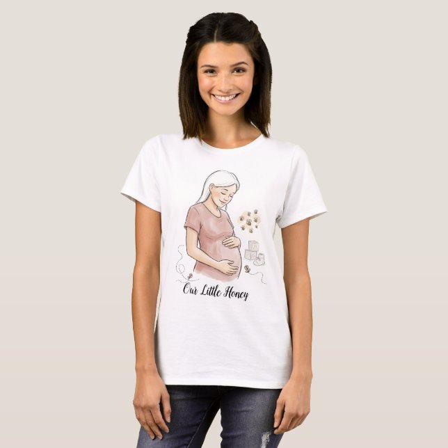 Camiseta Anuncio de Embarazo Mama To Bee Cute (Anverso completo)