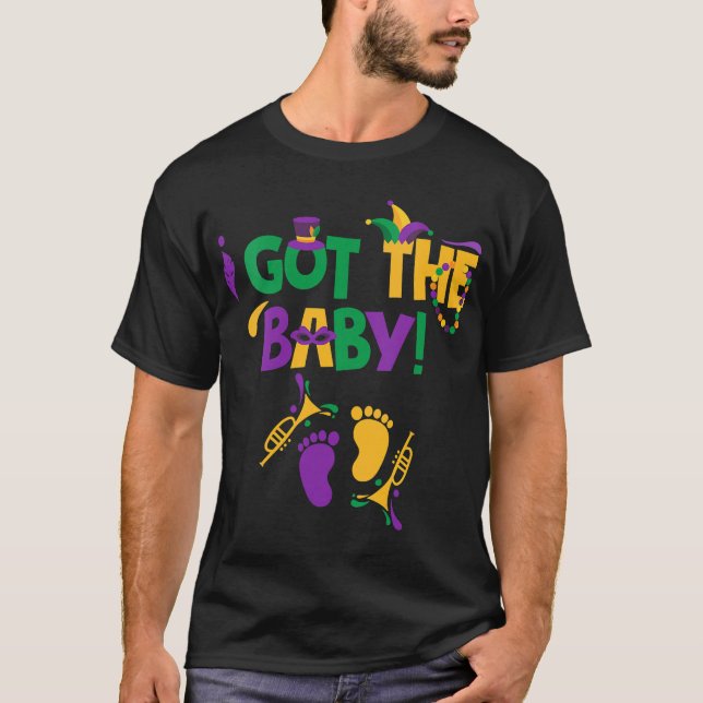 Camiseta Anuncio de Embarazo Mardi Gras (Anverso)