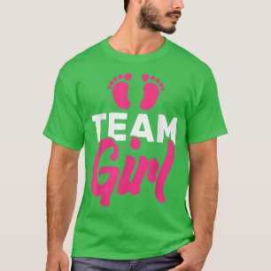 Camiseta Anuncio de embarazo rosa de Chica de equipo de rev