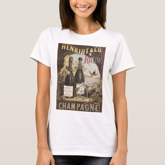 Camiseta Anuncio de época para Henriot & Co. Rheims Champag (Anverso)