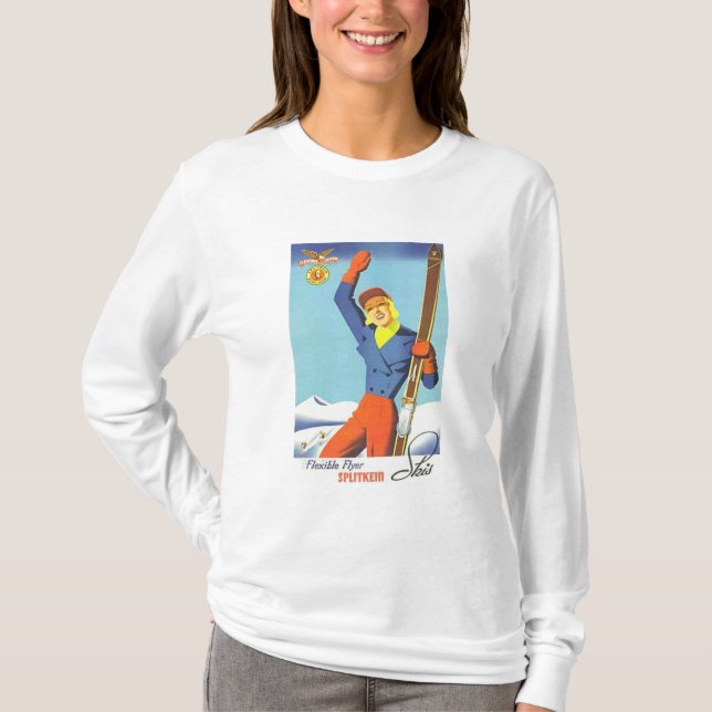 Camiseta Anuncio de esquí de época (Anverso)